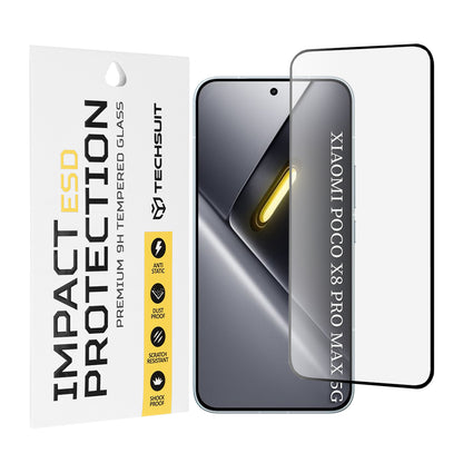 Zaštitna folija za ekran Techsuit za Xiaomi Poco X8 Pro Max, Kaljeno staklo, Full Glue, Crna