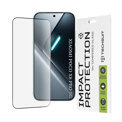 Zaštitna folija za ekran Techsuit za Xiaomi Poco X8 Pro, Kaljeno staklo, Full Glue, 111D, Crna