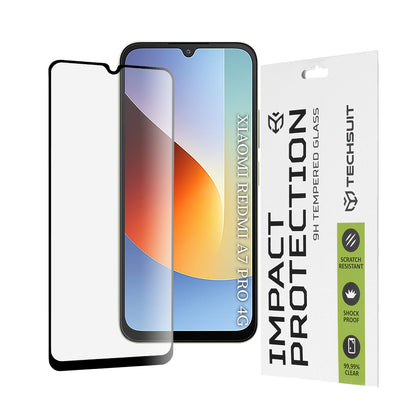 Zaštitna folija za ekran Techsuit za Xiaomi Redmi A7 Pro 4G, Kaljeno staklo, Full Glue, 111D, Crna