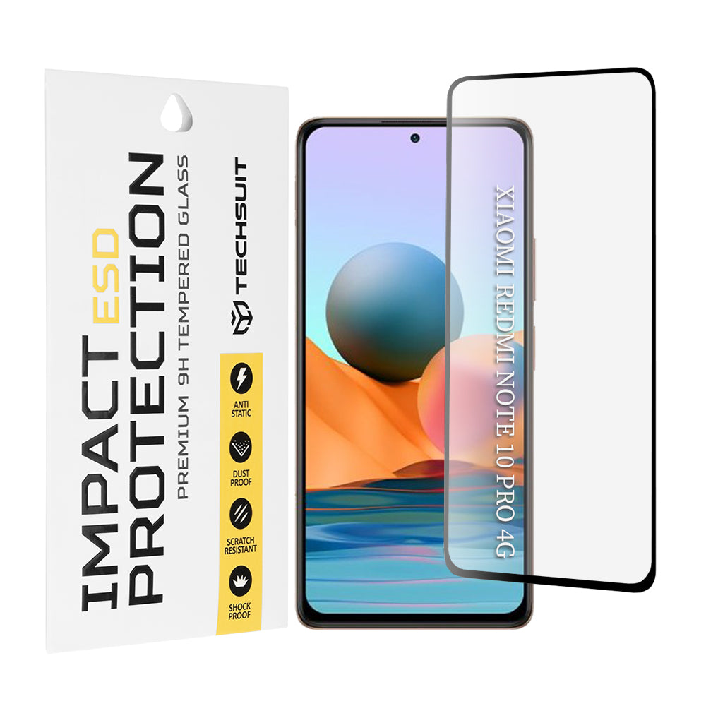 Zaštitna folija za ekran Techsuit za Xiaomi Redmi Note 10 Pro Max / Note 10 Pro, Kaljeno staklo, Full Glue, Crna