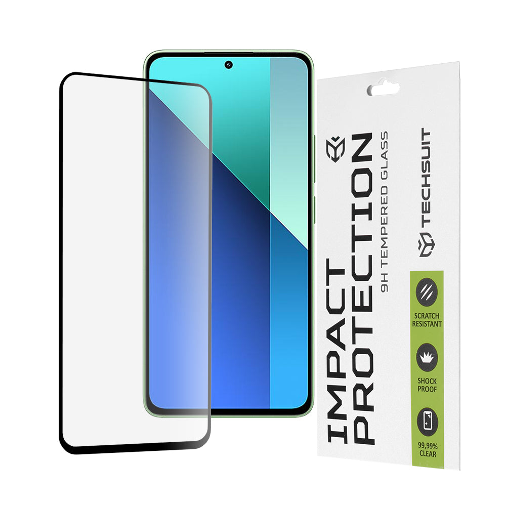 Zaštitna folija za ekran Techsuit za Xiaomi Redmi Note 13 4G, Kaljeno staklo, Full Glue, 111D, Crna