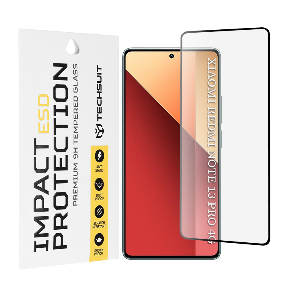 Zaštitna folija za ekran Techsuit za Xiaomi Redmi Note 13 Pro 4G / Poco M6 Pro 4G, Kaljeno staklo, Full Glue, Crna