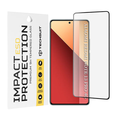 Zaštitna folija za ekran Techsuit za Xiaomi Redmi Note 13 Pro 4G / Poco M6 Pro 4G, Kaljeno staklo, Full Glue, Crna