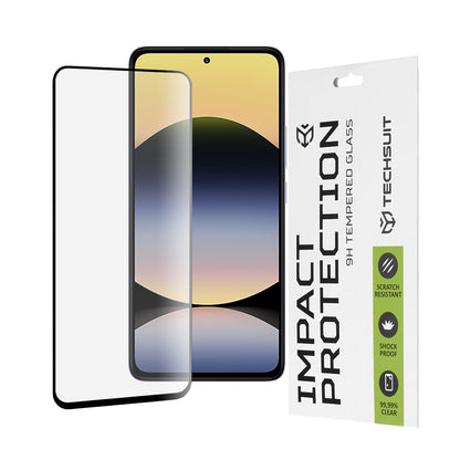 Zaštitna folija za ekran Techsuit za Xiaomi Redmi Note 14 4G (Standard), Kaljeno staklo, Full Glue, 111D, Crna