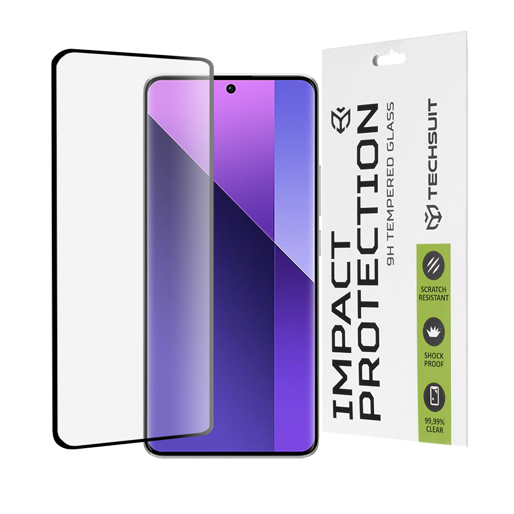 Zaštitna folija za ekran Techsuit za Xiaomi Redmi Note 14 Pro 4G / Note 14 Pro+ 5G / Note 14 Pro 5G, Kaljeno staklo, Full Glue, 111D, Crna