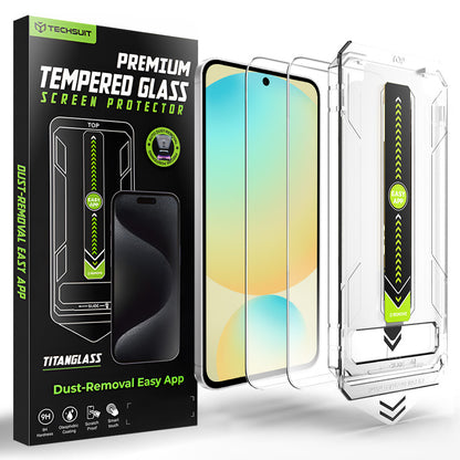 Zaštitna folija za ekran Techsuit TitanGlass CrystalHD za Samsung Galaxy A56 A566 / S24 FE S721, Kaljeno staklo, Puna ljepila, Set od 2 komada