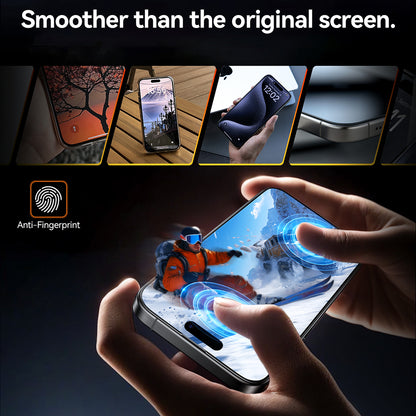 Zaštitna folija za ekran Torras GlassGo Install Master za Apple iPhone 16 Pro Max, Kaljeno staklo, Puna ljepila, Crna