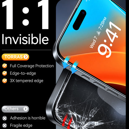 Zaštitna folija za ekran Torras GlassGo Install Master za Apple iPhone 16 Pro Max, Kaljeno staklo, Puna ljepila, Crna