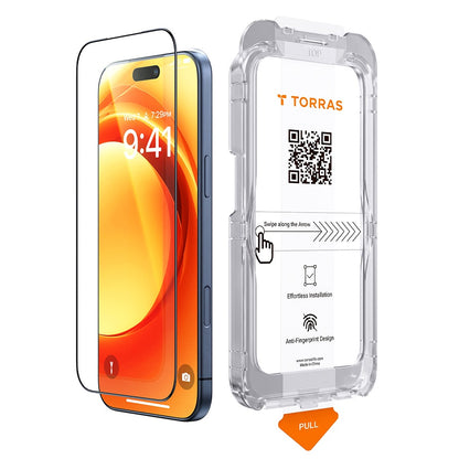 Zaštitna folija za ekran Torras HD Shield za Apple iPhone 18 Pro Max / 17 Pro Max, Kaljeno staklo, Full Glue, Crna