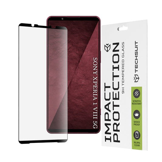 Zaštitna folija za ekran Techsuit za Sony Xperia 1 VIII, Kaljeno staklo, 111D, Crna