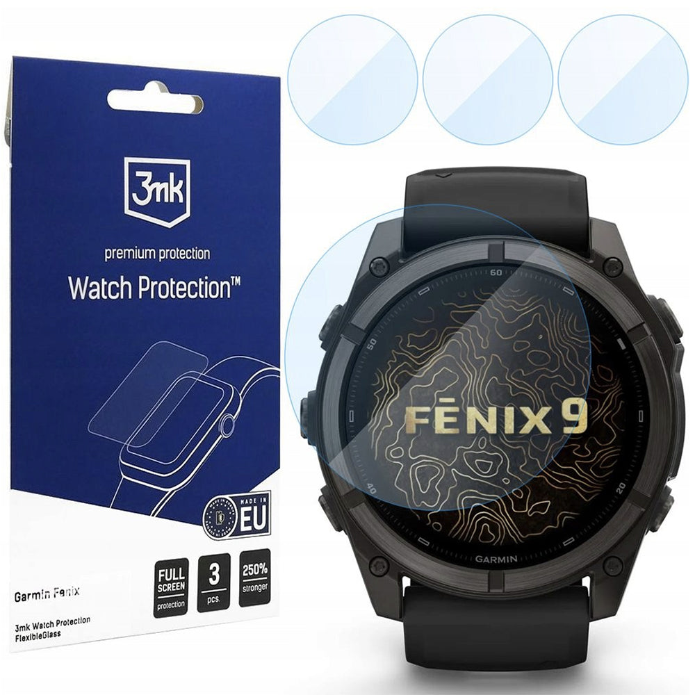 Zaštitna folija 3MK FlexibleGlass za Garmin Fenix 9 51mm, Set 3 komada, Fleksibilno staklo