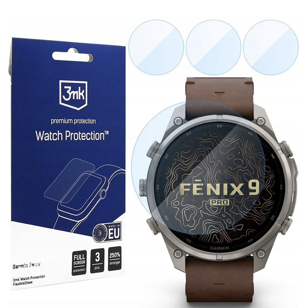Zaštitna folija 3MK FlexibleGlass za Garmin Fenix 9 Pro 47 mm, fleksibilno staklo, set od 3 komada