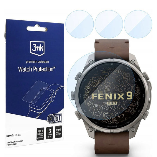 Zaštitna folija 3MK FlexibleGlass za Garmin Fenix 9 Pro 47 mm, fleksibilno staklo, set od 3 komada