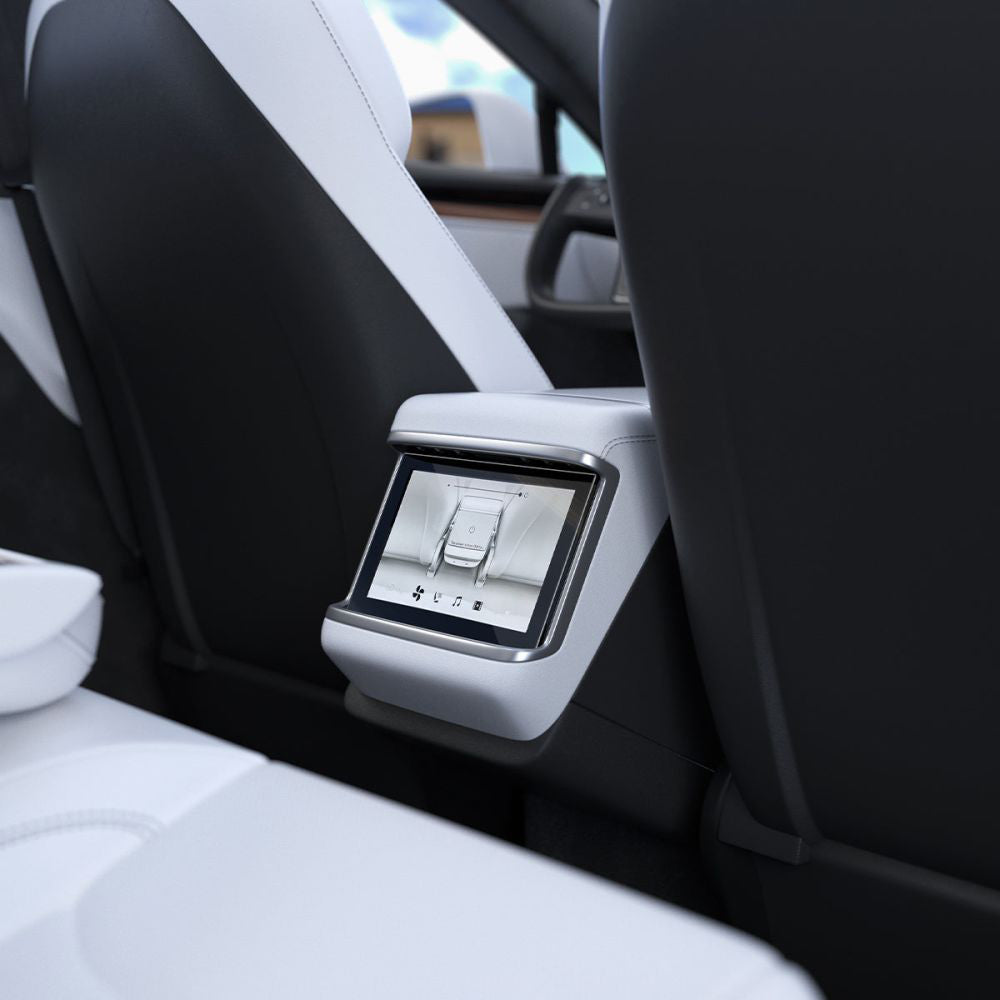 Folija za zaštitu Spigen GlastR Slim Anti-Glare za pravi zaslon osjetljiv na dodir Tesla X / S (2022 - 2021), Kaljeno staklo, Crna