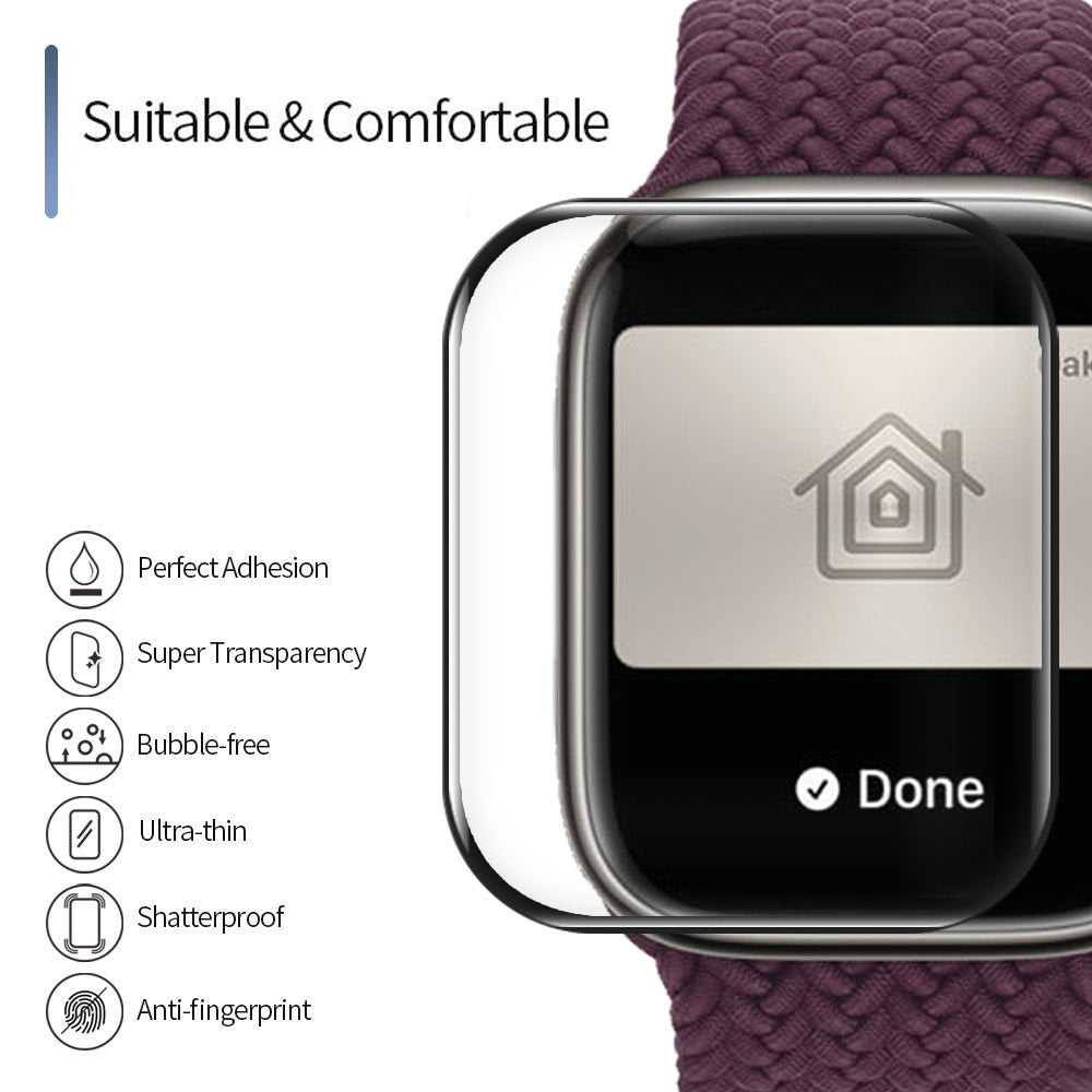Zaštitna folija Blueo High Molecule za Apple Watch 44mm Series, Kaljeno staklo, Crna