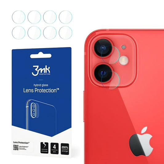 Zaštitna folija za stražnju kameru 3MK Protection za Apple iPhone 12, fleksibilno staklo, set od 4 komada, prozirna