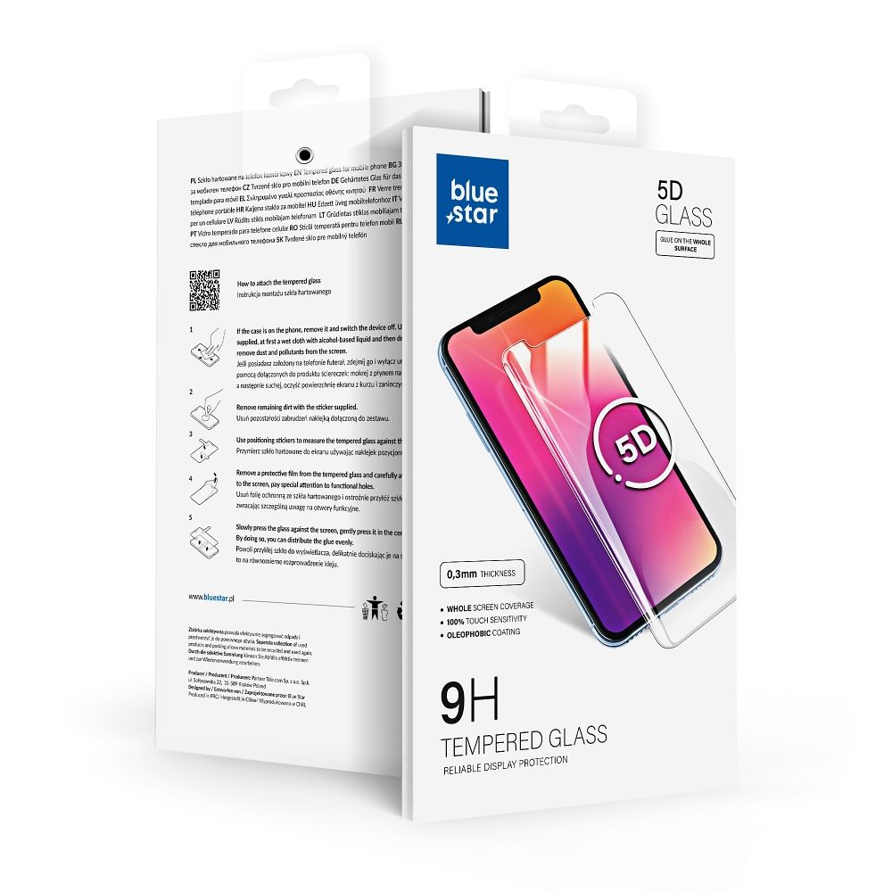 Zaštitna folija za ekran Blue Star za Samsung Galaxy S21 Ultra 5G G998, Kaljeno staklo, Pun ljepilo, 5D, Crna