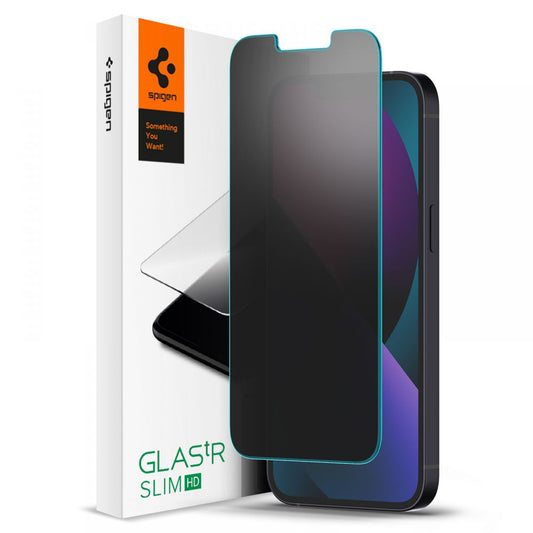 Zaštitna folija za ekran Privacy Spigen GlastR Slim za Apple iPhone 17e / 16e / 14 / 13 Pro, Kaljeno staklo, Full Glue AGL03393