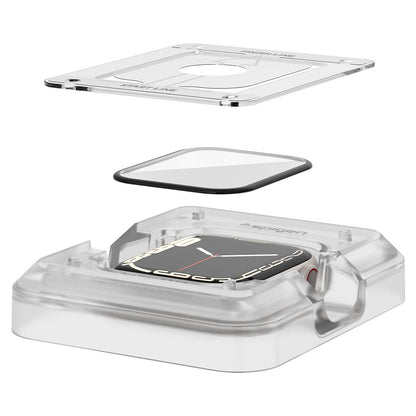 Zaštitna folija Spigen ProFlex EZ FIT za Apple Watch 9 / 8 / 7 45mm serija, Set 2 komada, Fleksibilno staklo, Crna AFL04051