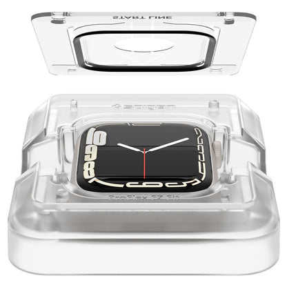 Zaštitna folija Spigen ProFlex EZ FIT za Apple Watch 9 / 8 / 7 45mm serija, Set 2 komada, Fleksibilno staklo, Crna AFL04051