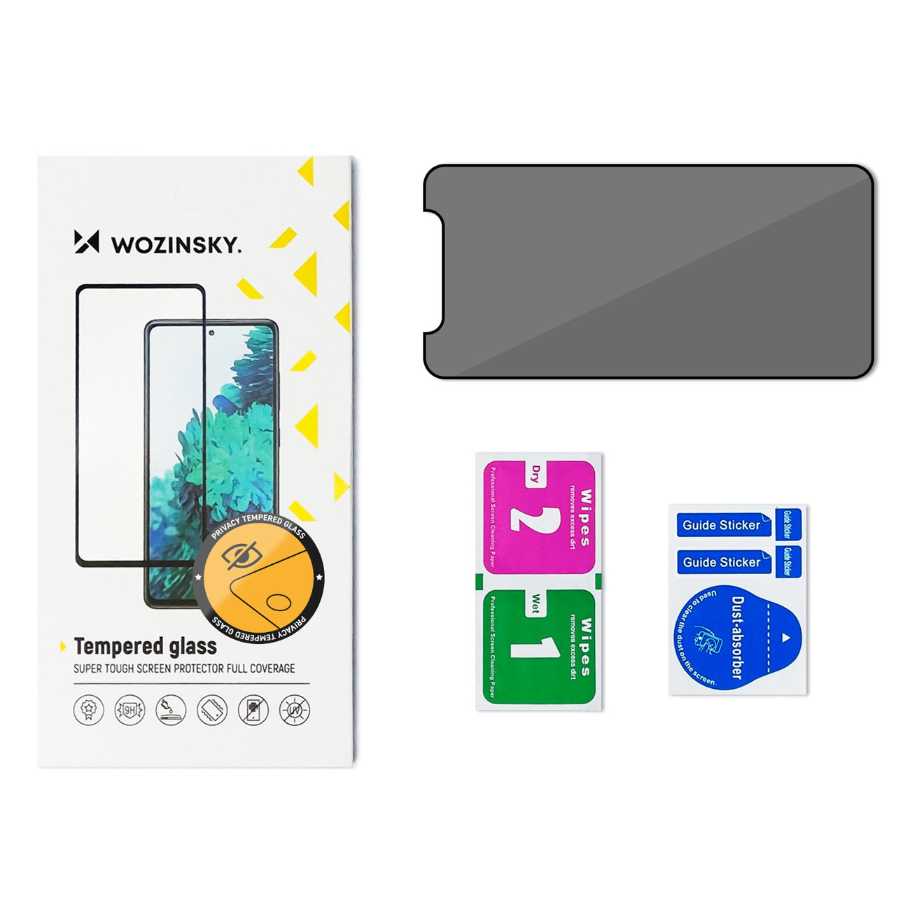 Zaštitna folija za ekran Privacy WZK AntiSpy za Apple iPhone 12 / 12 Pro, Kaljeno staklo, Full Glue