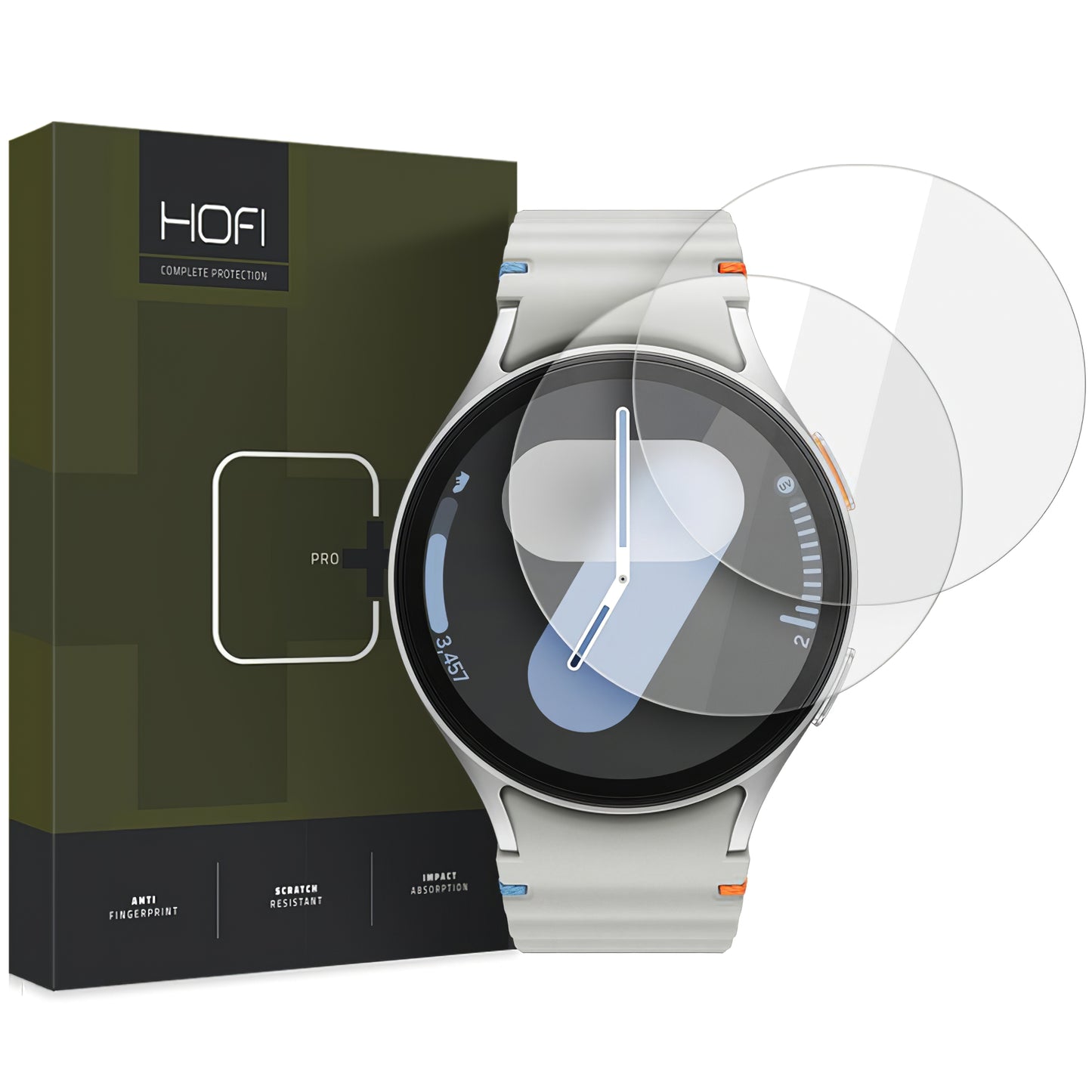 Protective Foil HOFI Glass PRO+ for Samsung Galaxy Watch7 / Watch6 / Watch5 / Watch4 44mm 44mm Series, Set 2 pieces, Glass Protected 