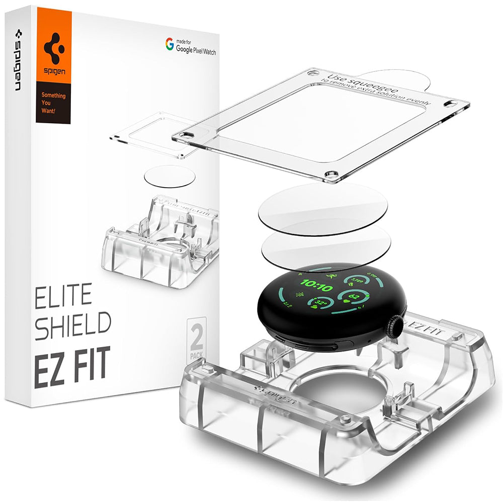 Zaštitna folija Spigen Elite Shield EZ FIT za Google Pixel Watch 41mm Series, Set 2 komada, Kaljeno Staklo, Prozirna AFL08524