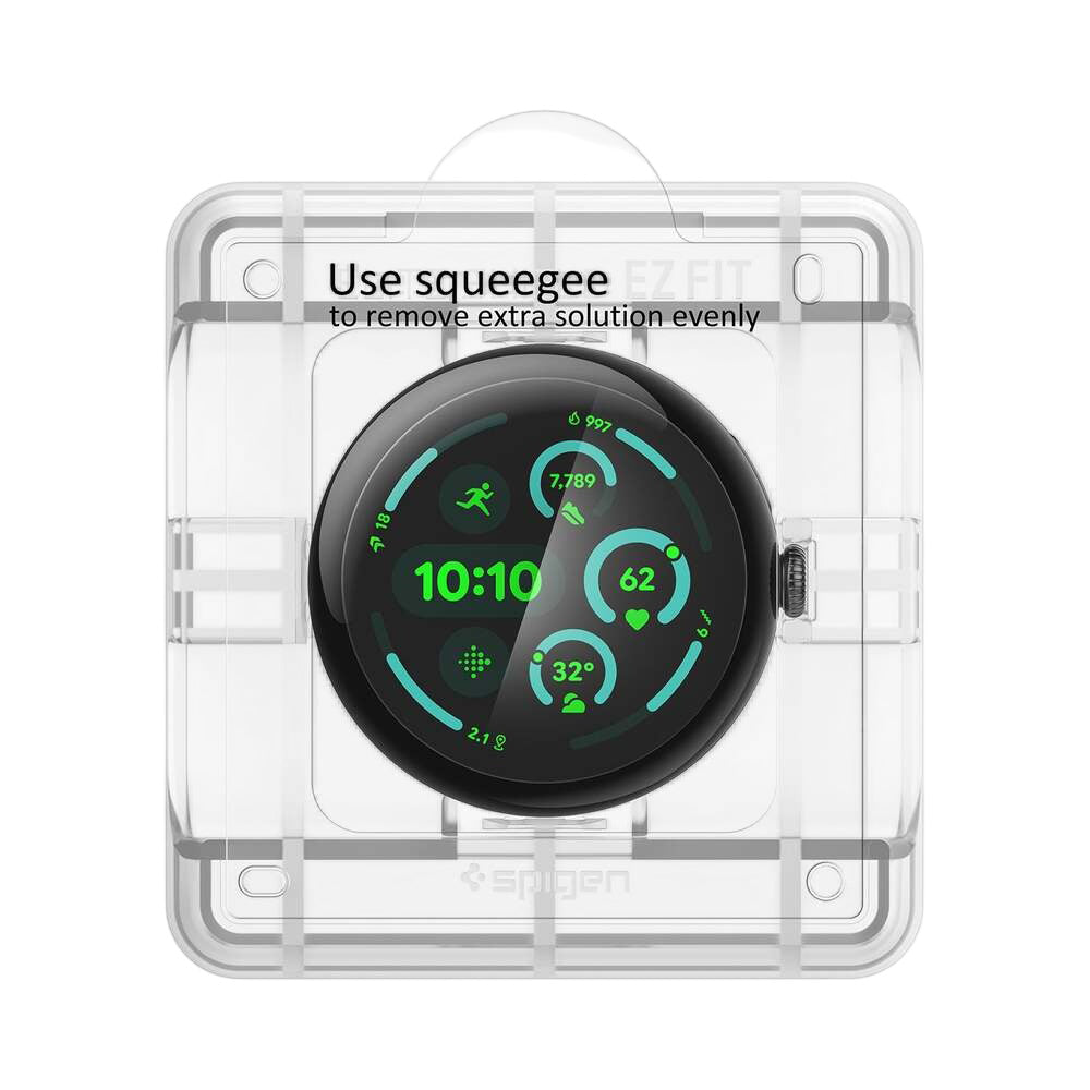 Zaštitna folija Spigen Elite Shield EZ FIT za Google Pixel Watch 45mm Series, Set 2 komada, Kaljeno Staklo, Prozirna AFL08525