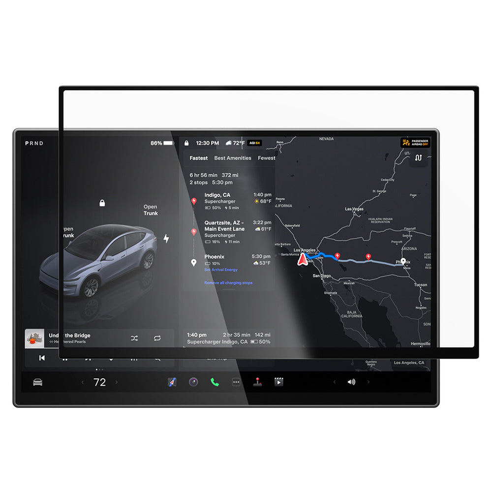 Zaštitna folija Spigen GlastR EZ FIT Anti-Glare za Navigaciju Tesla Y 2026 Premium / Performance, Kaljeno staklo AGL10819