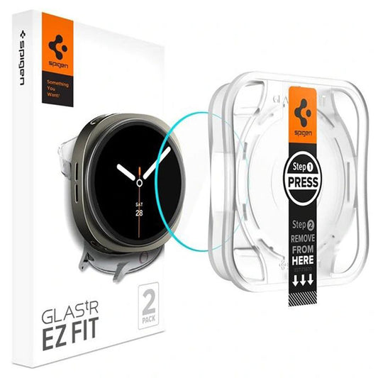 Zaštitna folija Spigen GlastR EZ FIT za Samsung Galaxy Watch8 40mm, Set od 2 komada, Kaljeno staklo AGL09876