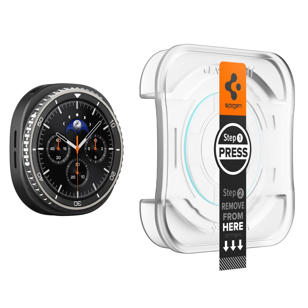Zaštitna folija Spigen GlastR EZ FIT za Samsung Galaxy Watch8 Classic, Set 2 komada, Kaljeno staklo AGL09877