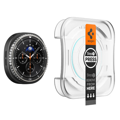 Zaštitna folija Spigen GlastR EZ FIT za Samsung Galaxy Watch8 Classic, Set 2 komada, Kaljeno staklo AGL09877