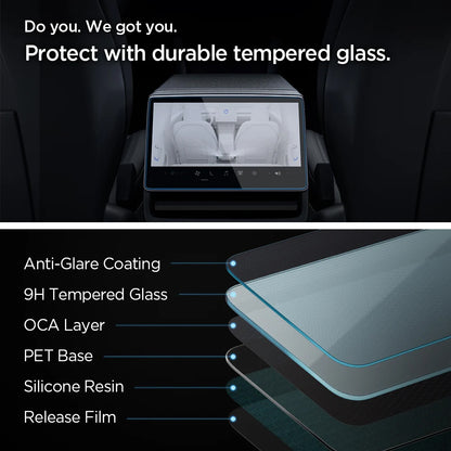 Zaštitna folija Spigen GlastR Slim Anti-Glare za Navigaciju Tesla Y (2026 / 2025) / 3 (2026 / 2025 / 2024), Kaljeno staklo AGL07586