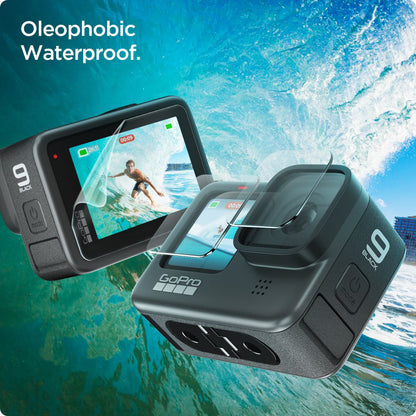 Folija za zaštitu ekrana i leće Spigen GlastR Slim za GoPro Hero 12 / 9 / 10 / 11, Kaljeno staklo, Set od 6 komada AGL03045