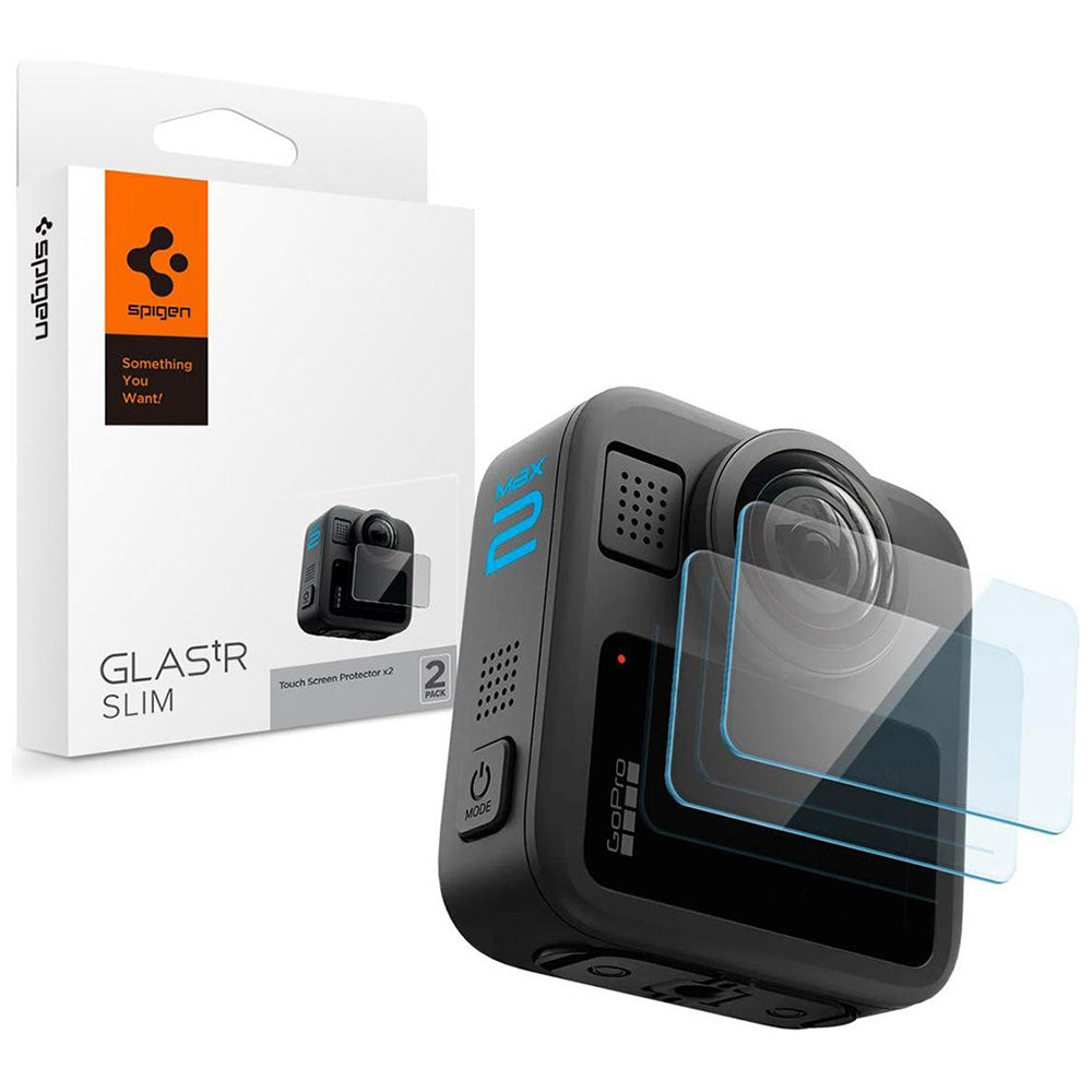 Zaštitna folija za ekran Spigen GlastR Slim za GoPro Max 2, Set 2 komada, Kaljeno staklo AGL11230