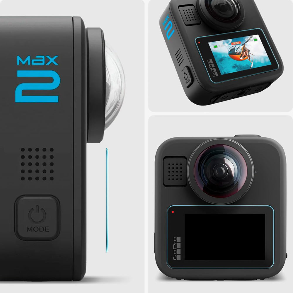 Zaštitna folija za ekran Spigen GlastR Slim za GoPro Max 2, Set 2 komada, Kaljeno staklo AGL11230