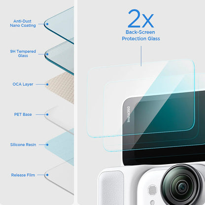 Zaštitna folija za ekran Spigen GlastR Slim za Insta360 Go Ultra, Kaljeno staklo, Set od 2 komada AGL11171