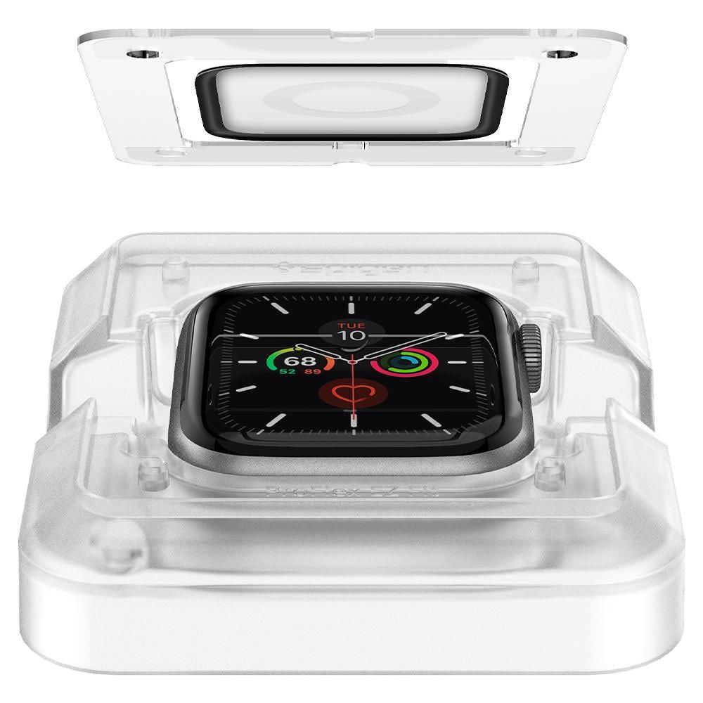 Zaštitna folija Spigen ProFlex EZ FIT za Apple Watch 44mm seriju, Set 2 komada, Fleksibilno staklo, Crna