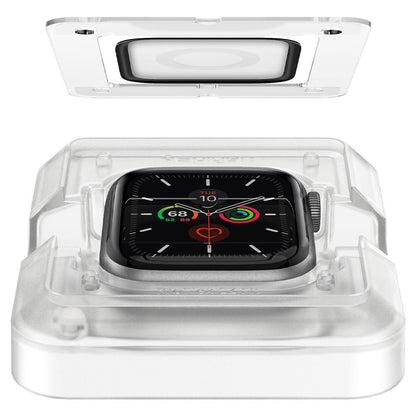 Zaštitna folija Spigen ProFlex EZ FIT za Apple Watch 44mm seriju, Set 2 komada, Fleksibilno staklo, Crna