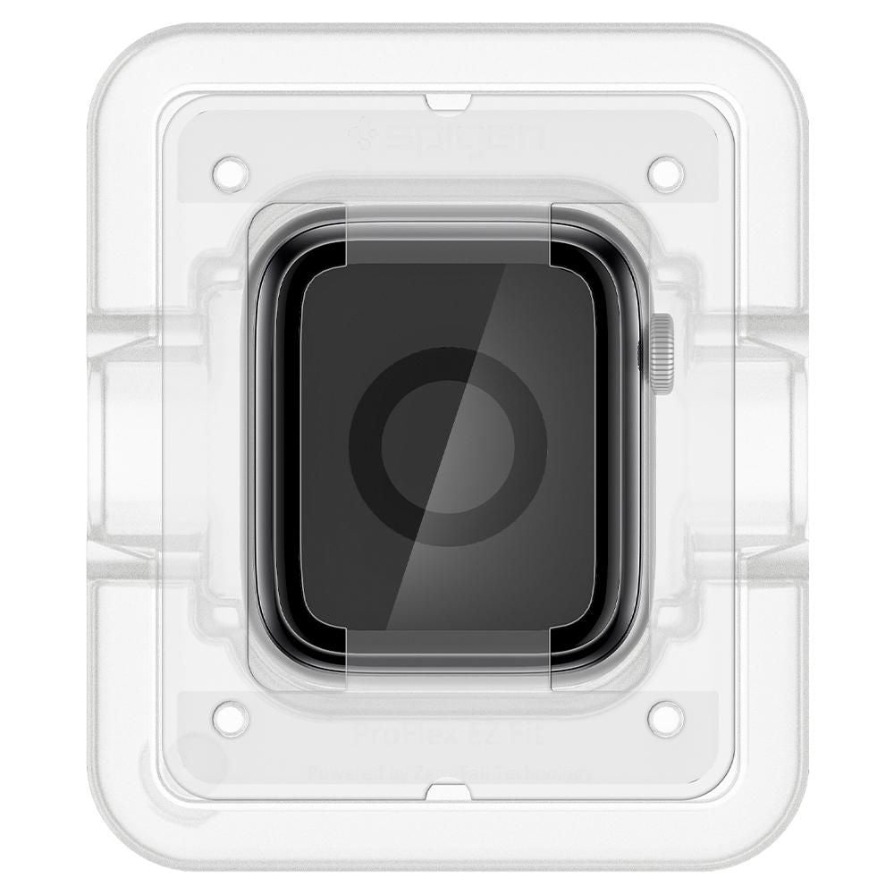 Zaštitna folija Spigen ProFlex EZ FIT za Apple Watch 44mm seriju, Set 2 komada, Fleksibilno staklo, Crna