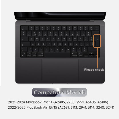 Techsuit PureTypeX zaštitna maska za tipkovnicu za Apple MacBook Pro 14 / Air 13 / Air 15 serije, prozirna