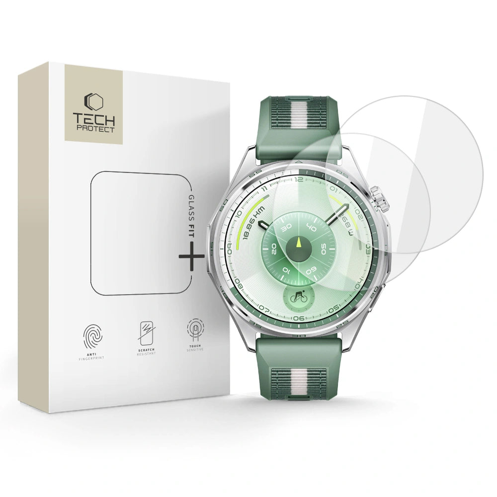 Zaštitna folija Tech-Protect Fit+ za Huawei Watch GT 6 46mm, Set 2 komada, Kaljeno staklo
