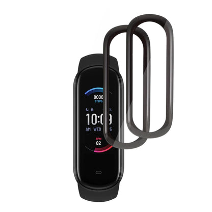 Folija za zaštitu Techsuit Nano Flex za Amazfit Band 5, Set 2 komada, Plastika, Crna