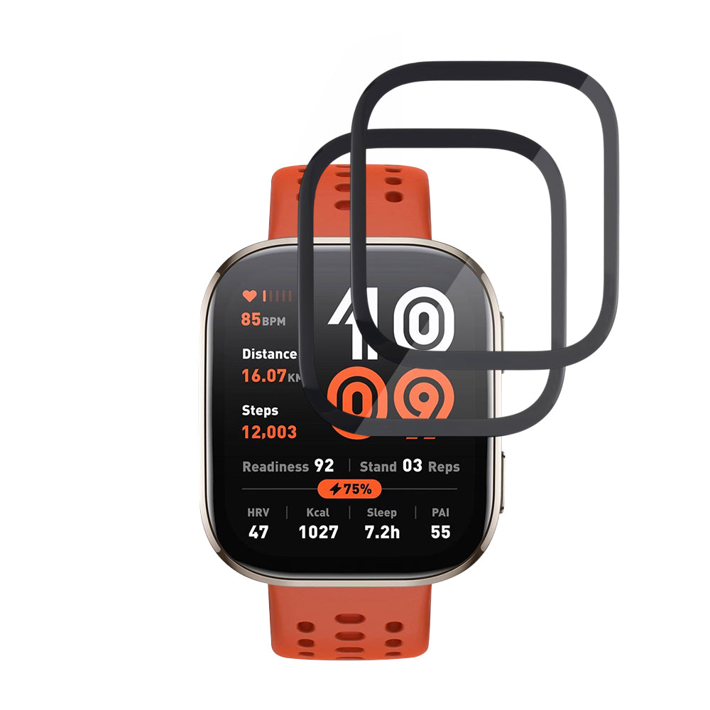 Zaštitna folija Techsuit Nano Flex za Amazfit Bip 6, Set 2 komada, Plastika, Crna