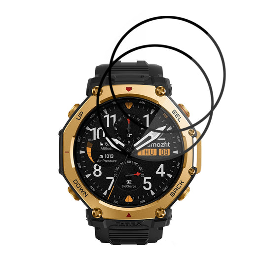 Zaštitna folija Techsuit Nano Flex za Amazfit T-Rex 3 Pro 48mm, Set 2 komada, Plastika, Crna