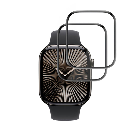Folija za zaštitu Techsuit Nano Flex za Apple Watch Series 10 / 11 42mm, Set 2 komada, Plastika, Crna