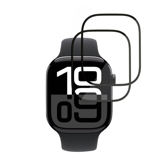Folija za zaštitu Techsuit Nano Flex za Apple Watch Series 10 / 11 46mm, Set 2 komada, Plastika, Crna