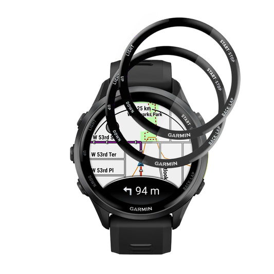 Folija za zaštitu Techsuit Nano Flex za Garmin Forerunner 570 47mm / 970, Set 2 komada, Plastika, Crna