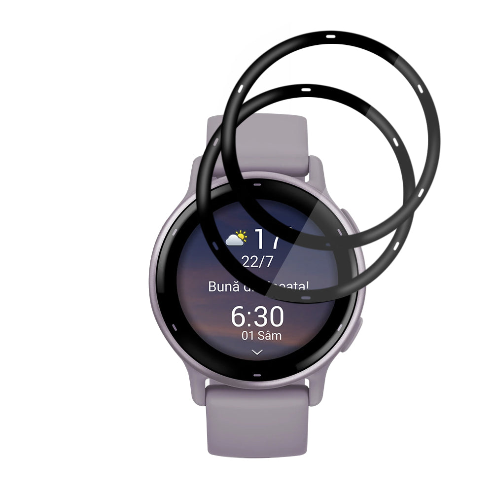 Zaštitna folija Techsuit Nano Flex za Garmin Vivoactive 5, Set 2 komada, Plastika, Crna