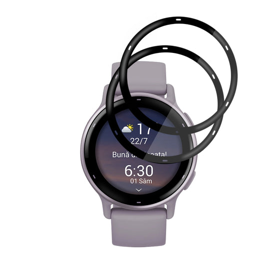 Zaštitna folija Techsuit Nano Flex za Garmin Vivoactive 5, Set 2 komada, Plastika, Crna